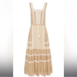 NWT SPELL & THE GYPSY Size S Cinder Midi Nude Dress BNWT SOLD OUT